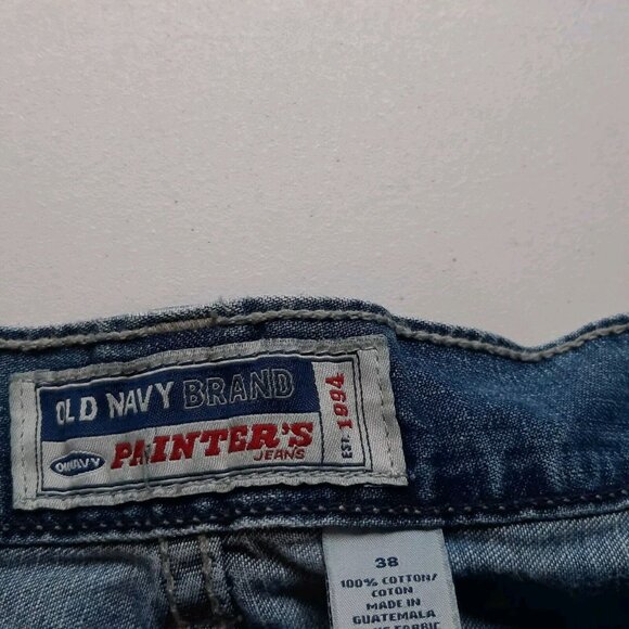 Vtg Old Navy Painters Shorts Mens 38 Denim‎ Jean Carpenter Baggy Skater Jorts - Picture 5 of 9